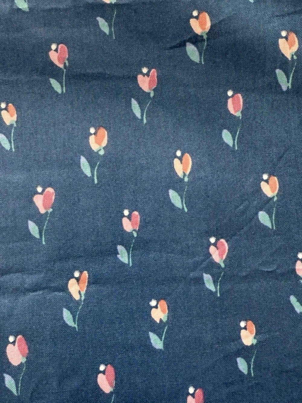 Vintage Stanley King Studio Blue Pink Chintz Fabric 2 yards +16"x 54"w